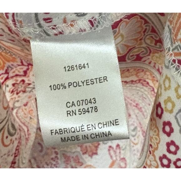 Cynthia Rowley Paisley Print V-Neck Blouse with Flutter Sleeves Size 1X - Picture 4 of 4